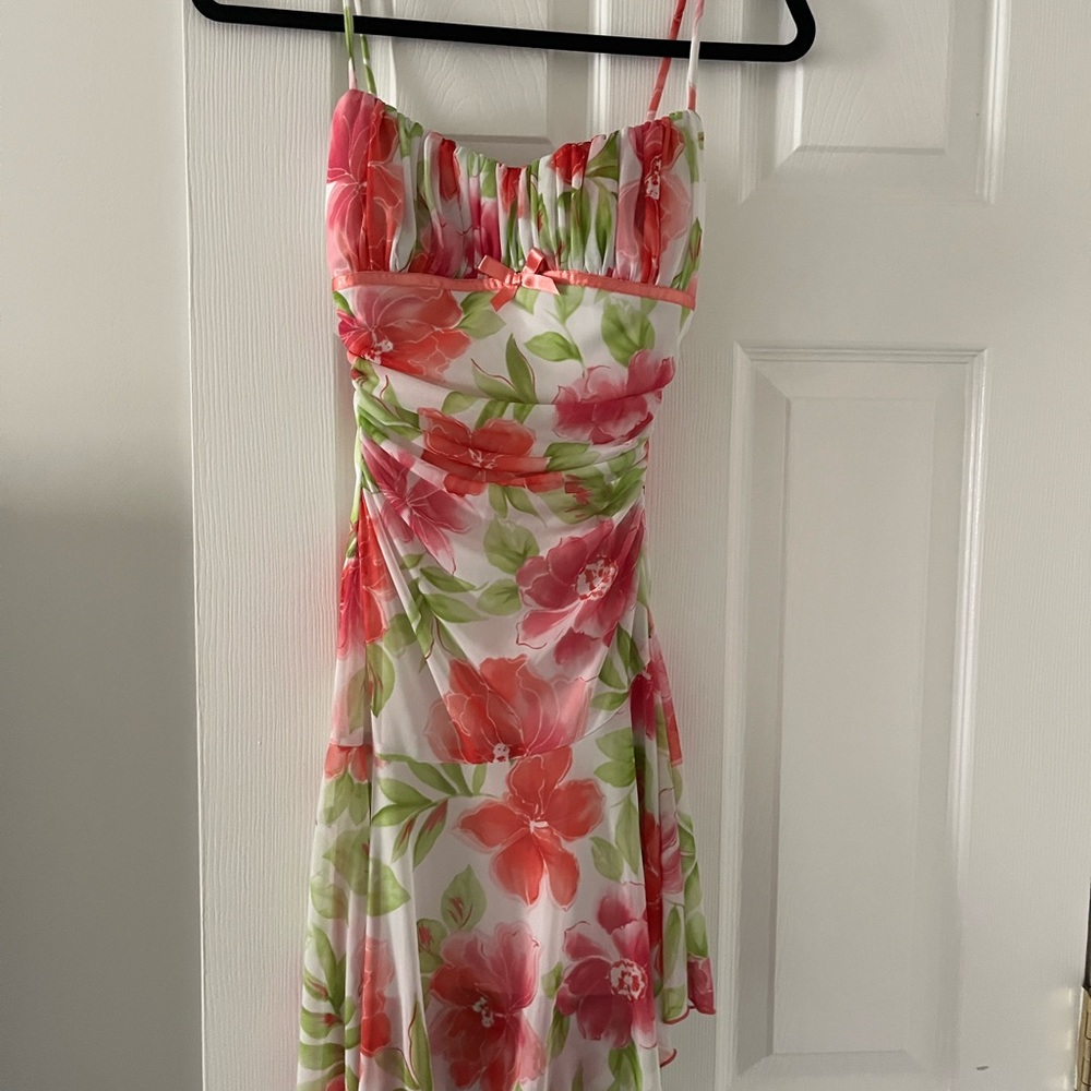 City Triangles Pink and White Sundress Sleeveless Spaghetti Strap